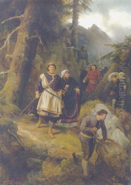 Kaiser Heinrichs Iv. Gang Uber Die Alpen Oil Painting by Karl Friedrich Lessing