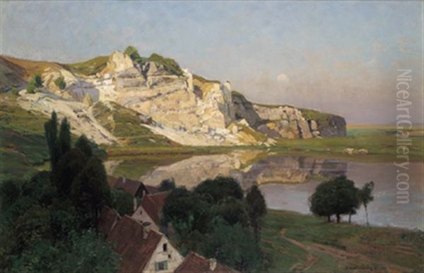 Ansicht Von Walkenried Im Sudharz Oil Painting by Konrad Ludwig Lessing