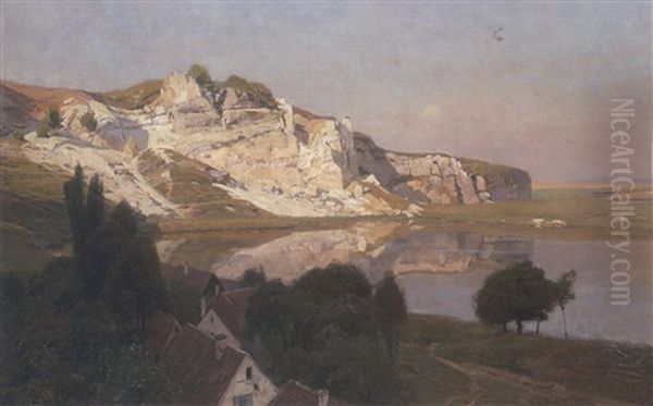 Ansicht Von Walkenried Im Sudharz Oil Painting by Konrad Ludwig Lessing