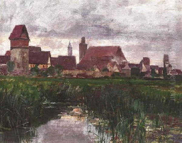 Ansicht Von Dinkelsbuhl Oil Painting by Konrad Ludwig Lessing