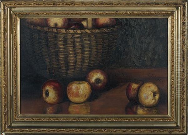 Splint Baskets And Apples by Leonard Lester