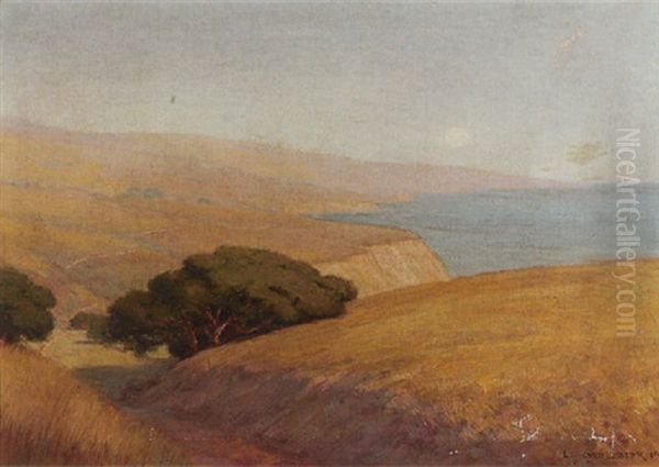 A Path Through The Hills Overlooking The Ocean by Leonard Lester