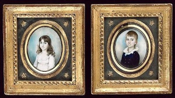 Portraits Of Children Of The Hardinge Family (4 Works) Oil Painting by Walter Stephens Lethbridge