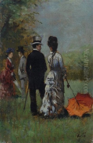 Passeggiata Oil Painting by Antonino Leto