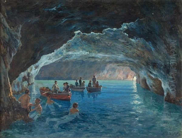 La Grotta Azzurra Oil Painting by Antonino Leto