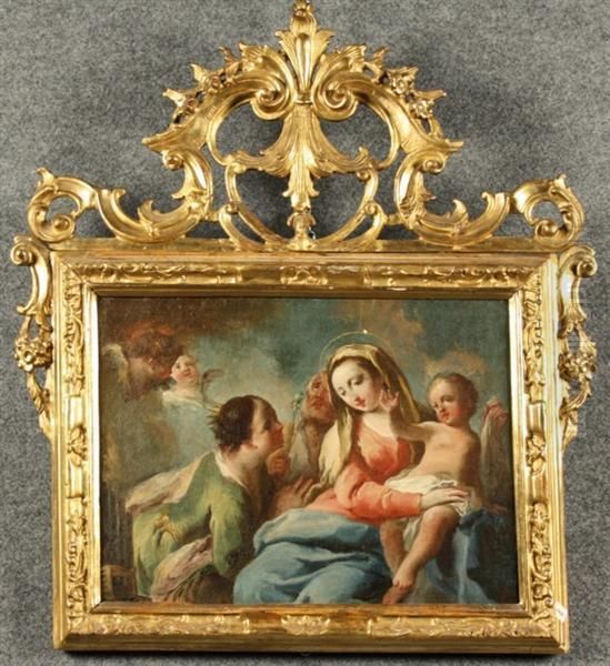 Madonna Con Bambino, San Giuseppe, Santa Cecilia E Angeli Oil Painting by Federico Bencovich