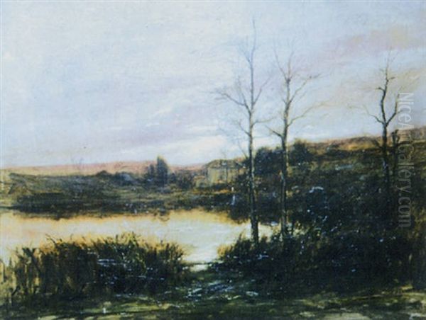 Soir D'automne En Dombes Oil Painting by Raymond Letourneur Dubreuil