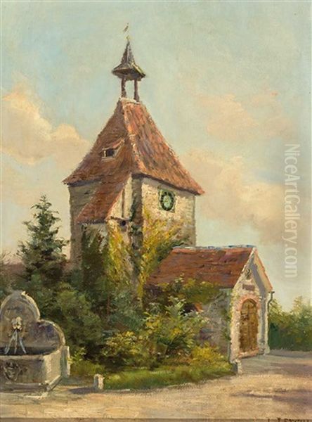 Blick Auf Die Leonhardskapelle In Lindau-schachen Oil Painting by Louis Letsch