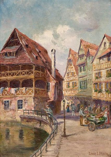 Gasse In Strasburg Oil Painting by Louis Letsch