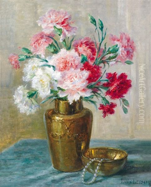 Nelkenstraus In Einer Vase Oil Painting by Louis Letsch