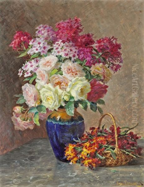 Blumenstilleben Oil Painting by Louis Letsch