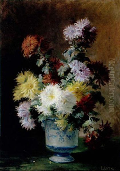 Asternstraus In Einer Vase In Chinesischem Stil Oil Painting by Louis Letsch