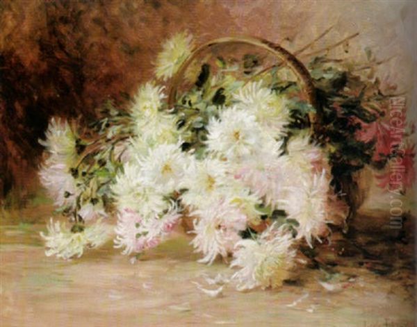 Korb Mit Chrysanthemenbluten Oil Painting by Louis Letsch