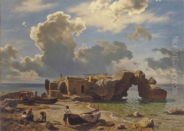 Marina Piccola Bay, Capri by August Wilhelm Leu