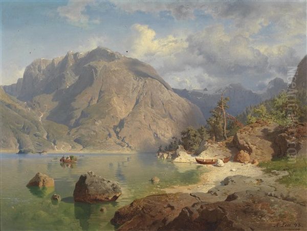 Gebirgssee by August Wilhelm Leu