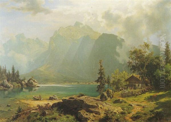 Am Alpensee by August Wilhelm Leu