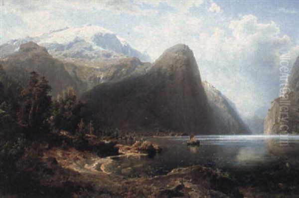 Gebirgssee by August Wilhelm Leu