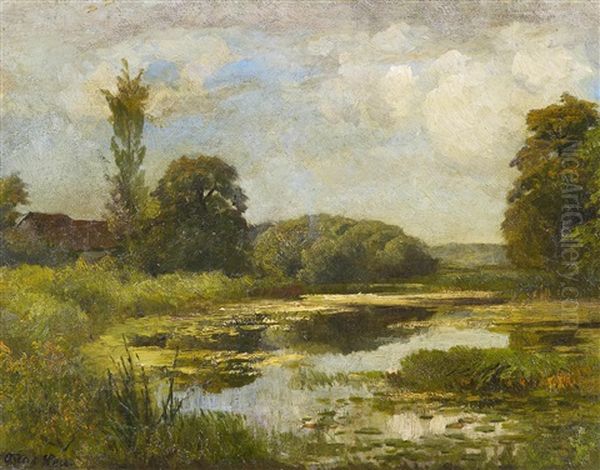 Dorfweiher Oil Painting by Oskar Leu