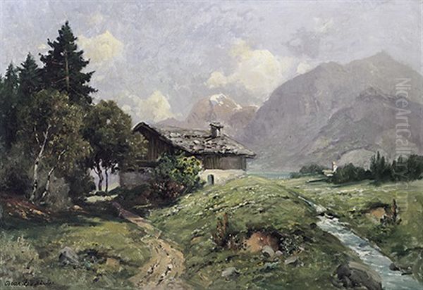 Bei Berchtesgaden Oil Painting by Oskar Leu