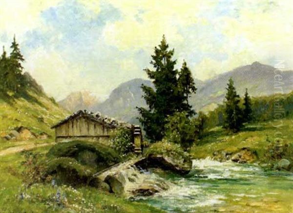 Alte Muhle Im Berchtesgadener Land by Oskar Leu