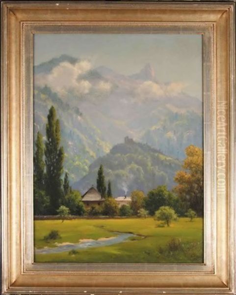 U Podnoza Gor Oil Painting by Otto-Friedrich Leu