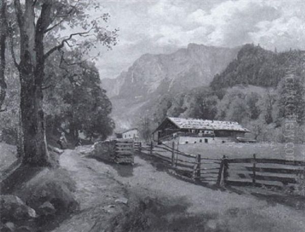 Reiteralm In Der Ramsau Oil Painting by Otto-Friedrich Leu