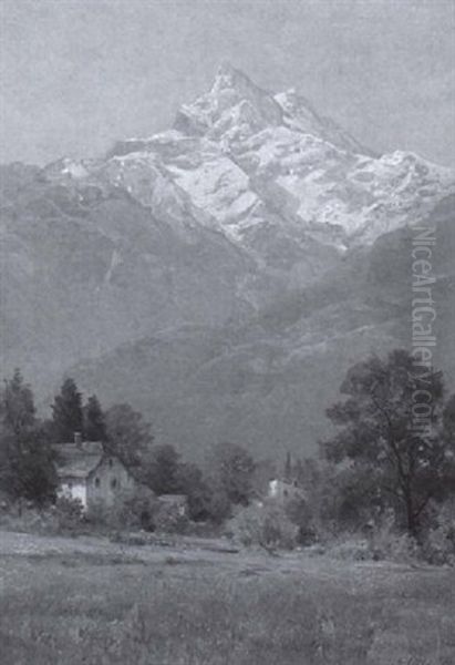 Les Dents Du Midi Oil Painting by Otto-Friedrich Leu