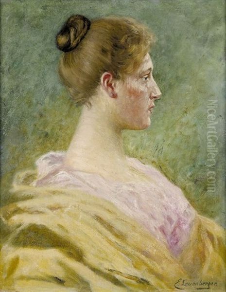 Portrat Einer Eleganten Dame Oil Painting by Ernst Otto Leuenberger