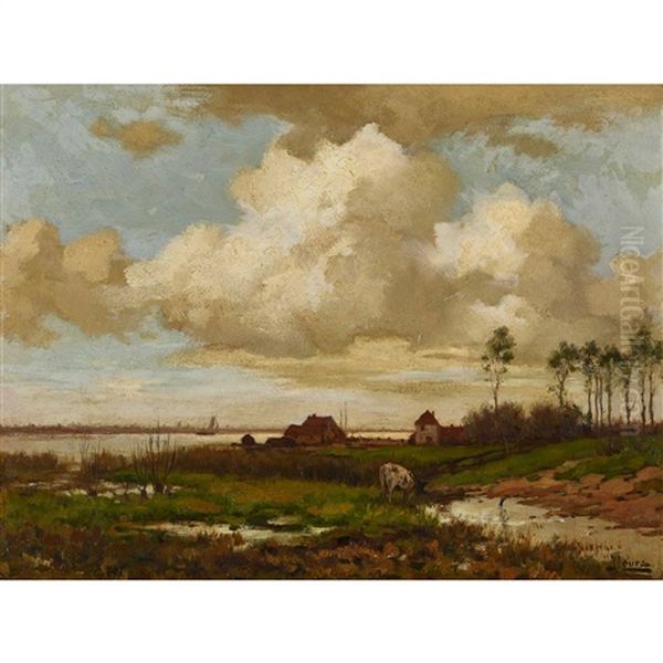 Weite Flusslandschaft Oil Painting by Johannes Karel Leurs