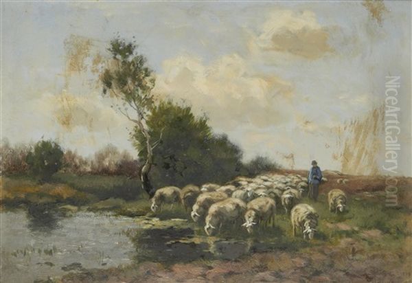 The Shepherd Oil Painting by Johannes Karel Leurs