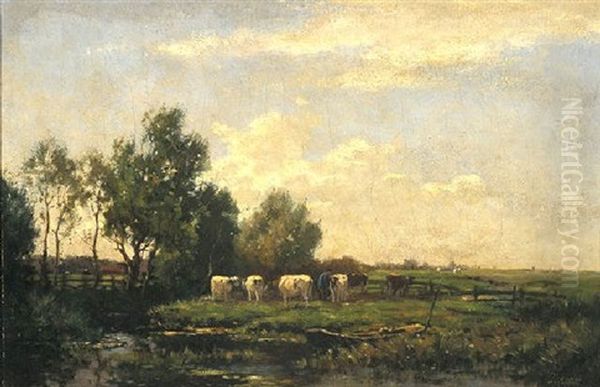 Bringing The Cattle To Water by Johannes Karel Leurs