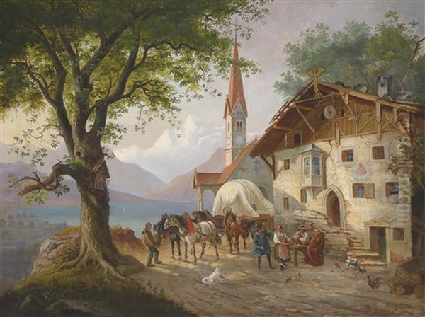 Vor Dem Wirtshaus Oil Painting by Paul Leuteritz