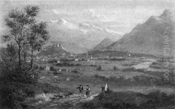 Blick Auf Salzburg Oil Painting by Paul Leuteritz