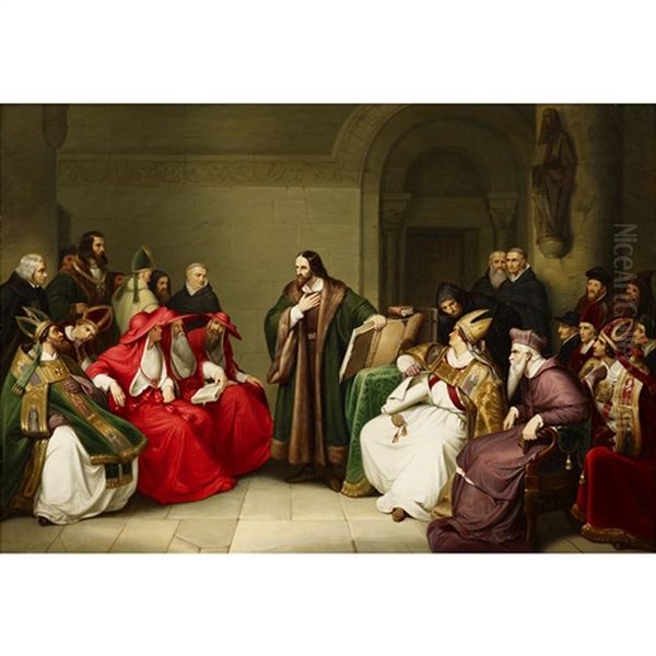 The Diet Of Worms (+ Jan Hus At The Council Of Constance; Pair) Oil Painting by Emanuel Leutze