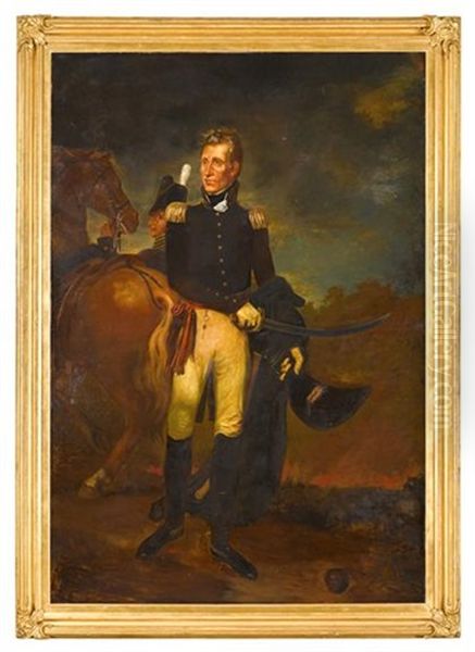 Portrait Of Andrew Jackson (1767-1845) Oil Painting by Emanuel Leutze