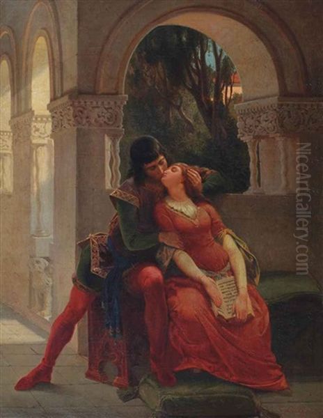 The Kiss Oil Painting by Emanuel Leutze