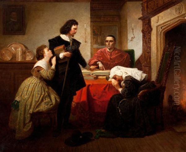 Receiving The Order Oil Painting by Emanuel Leutze