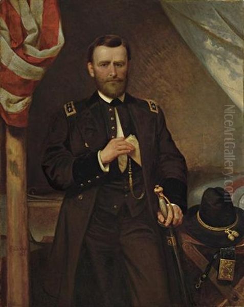 General Ulysses S. Grant In His Tent Oil Painting by Emanuel Leutze