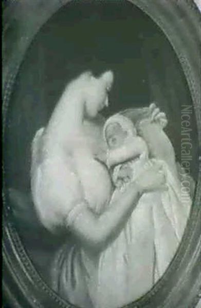 Mother And Child Oil Painting by Emanuel Leutze