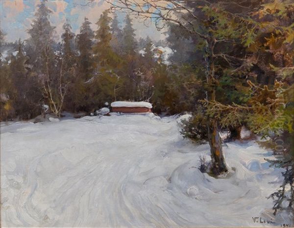 Winter Mood Oil Painting by Vasili Levi