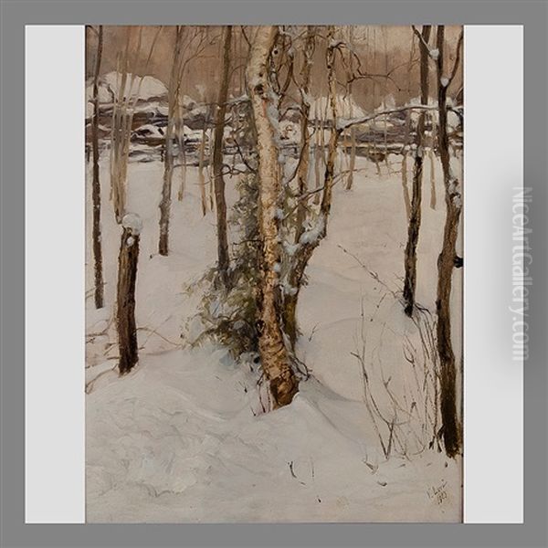 Winter View Oil Painting by Vasili Levi