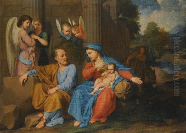 The Rest On The Flight Into Egypt Oil Painting by Reynaud Levieux