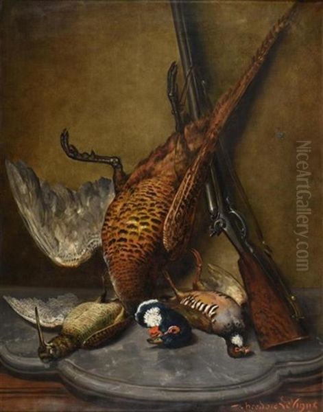 Nature Morte, Retour De Chasse Oil Painting by Theodore Levigne