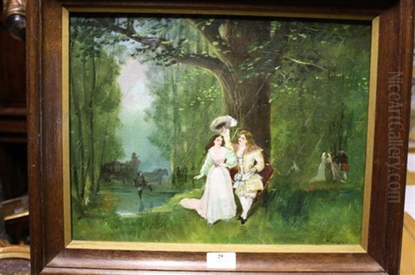 Le Rendez-vous Galant Oil Painting by Theodore Levigne