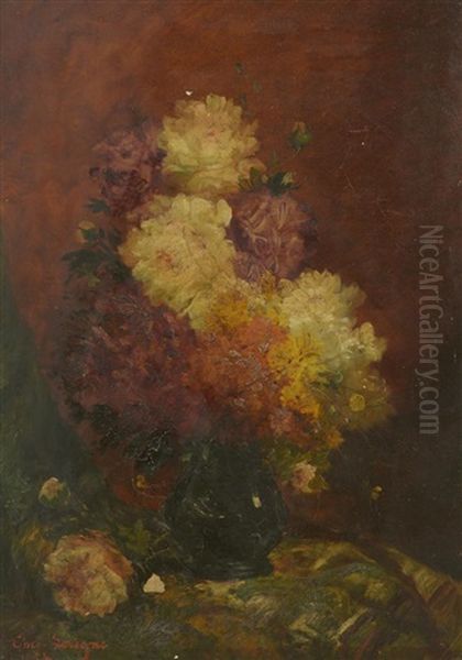 Bouquet De Fleurs Oil Painting by Theodore Levigne