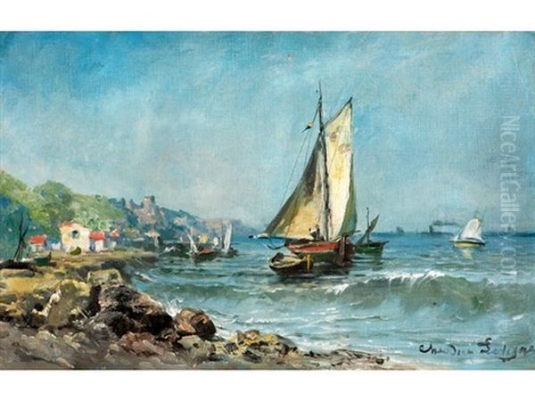 Marine Oil Painting by Theodore Levigne