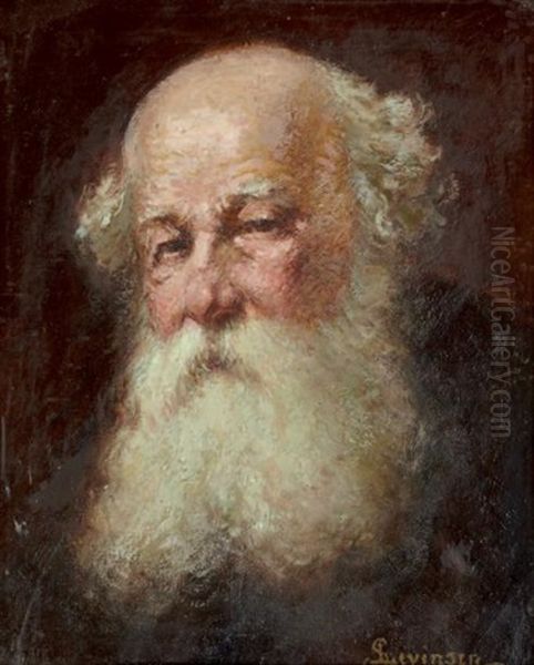 Portrait De Vieil Homme Oil Painting by Sophus Theobald Levinsen