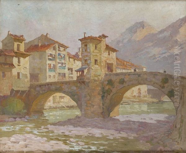 Pont Ensoleille Oil Painting by Sophus Theobald Levinsen