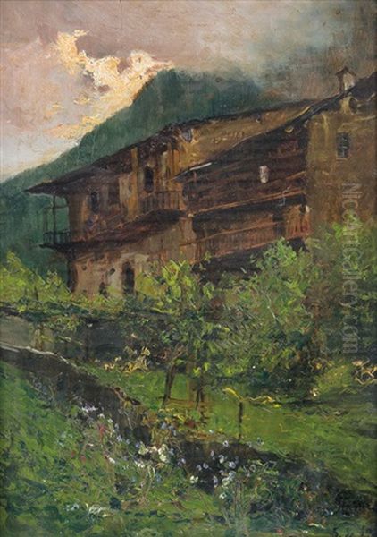 Baite Oil Painting by Giuseppe Augusto Levis