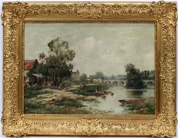 River Scene Oil Painting by Maurice Levis